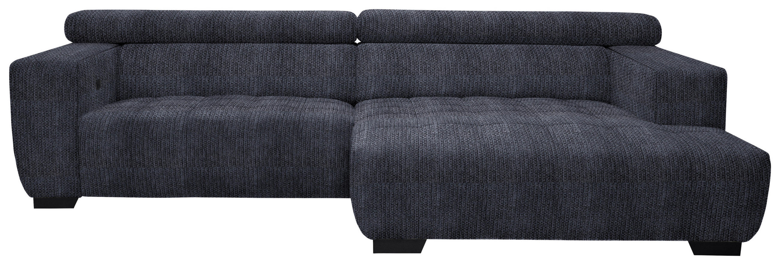 ECKSOFA  in Webstoff Dunkelgrau  279/182 cm  - Dunkelgrau/Schwarz, KONVENTIONELL, Textil/Metall (279/182cm) - Hom`in