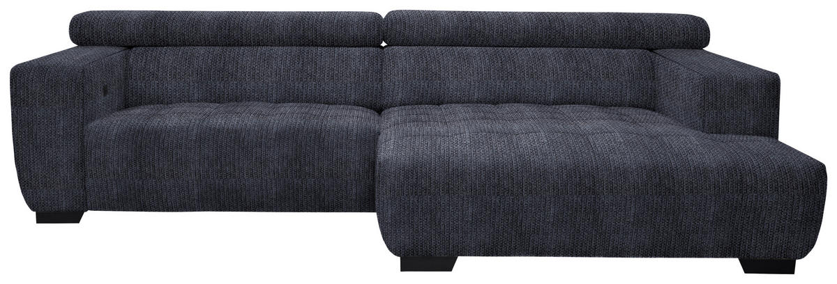 ECKSOFA in Webstoff Dunkelgrau  279/182 cm  - Dunkelgrau/Schwarz, KONVENTIONELL, Textil/Metall (279/182cm) - Hom`in