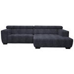 ECKSOFA  in Webstoff Dunkelgrau  279/182 cm  - Dunkelgrau/Schwarz, KONVENTIONELL, Textil/Metall (279/182cm) - Hom`in