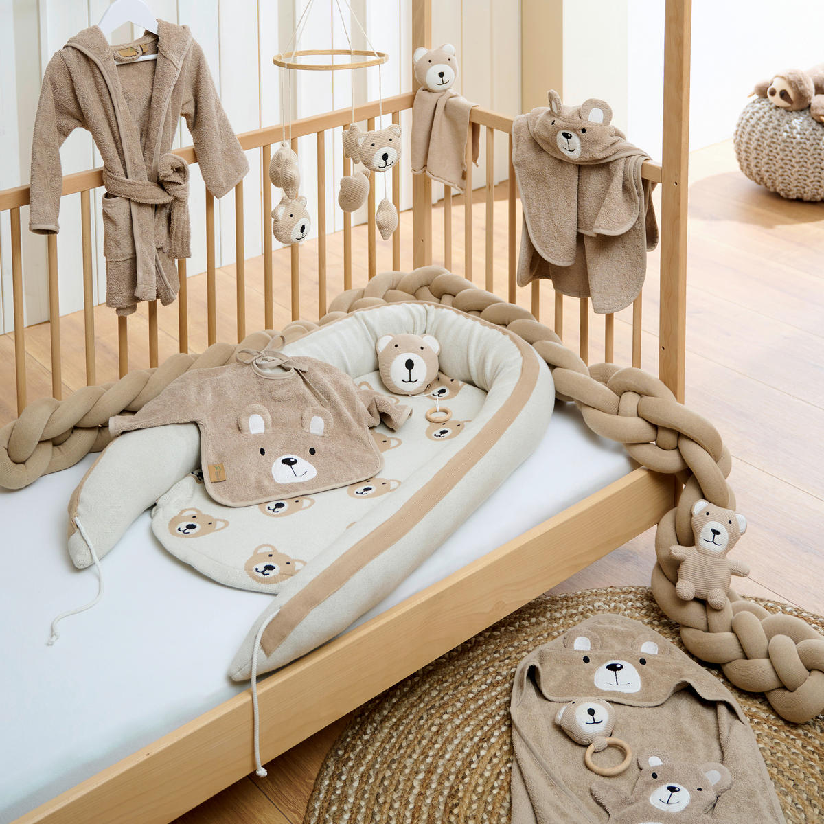 GITTERBETT EMMA 144/75/161 cm  - Buchefarben, Trend, Holz (144/75/161cm) - My Baby Lou