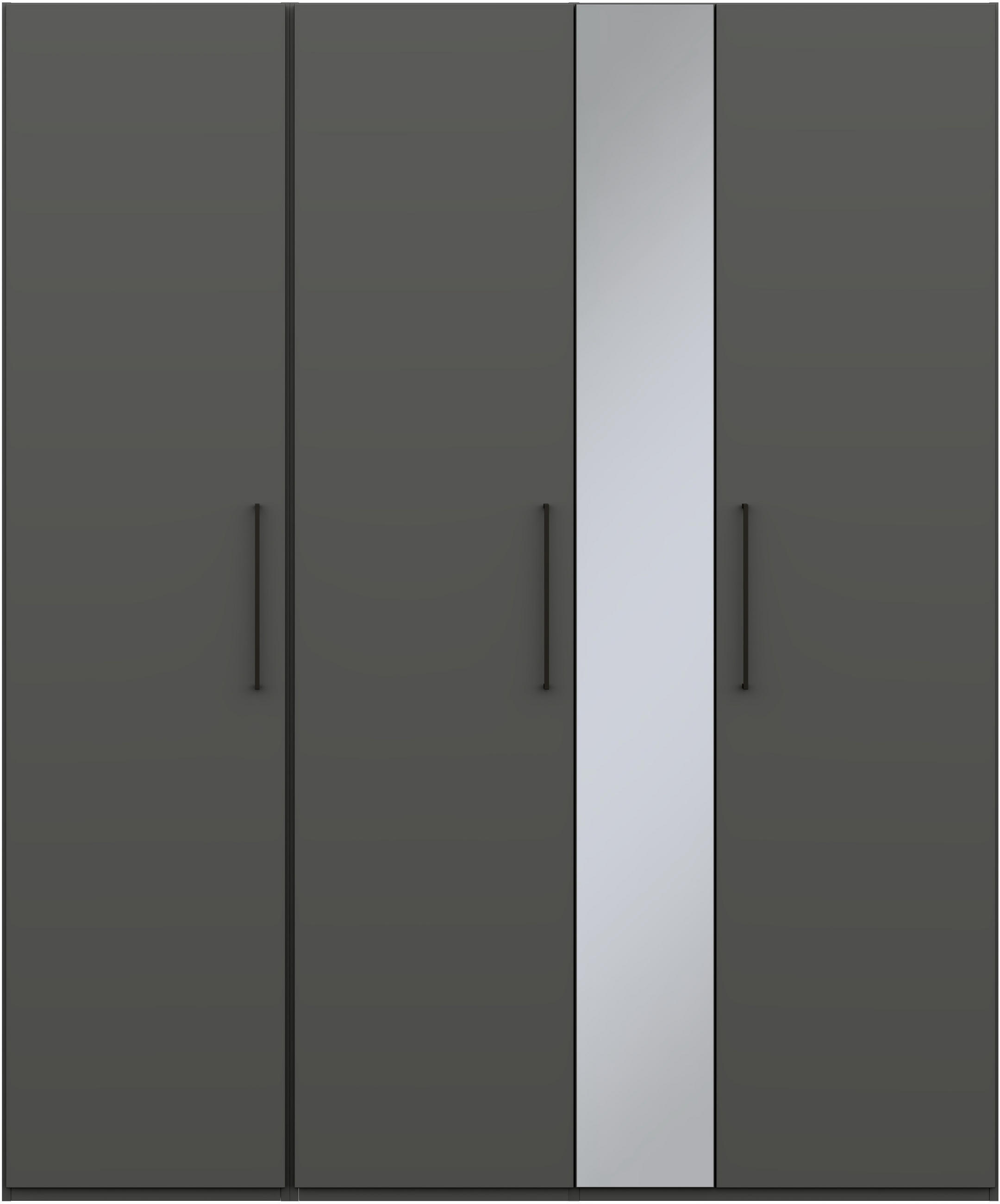 KLEIDERSCHRANK in Graphitfarben  - Anthrazit/Graphitfarben, Design, Glas/Holzwerkstoff (177,6/213,6/59,3cm) - Cantus