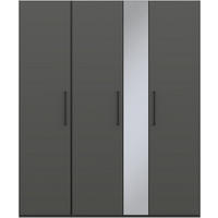 KLEIDERSCHRANK in Graphitfarben  - Anthrazit/Graphitfarben, Design, Glas/Holzwerkstoff (177,6/213,6/59,3cm) - Cantus