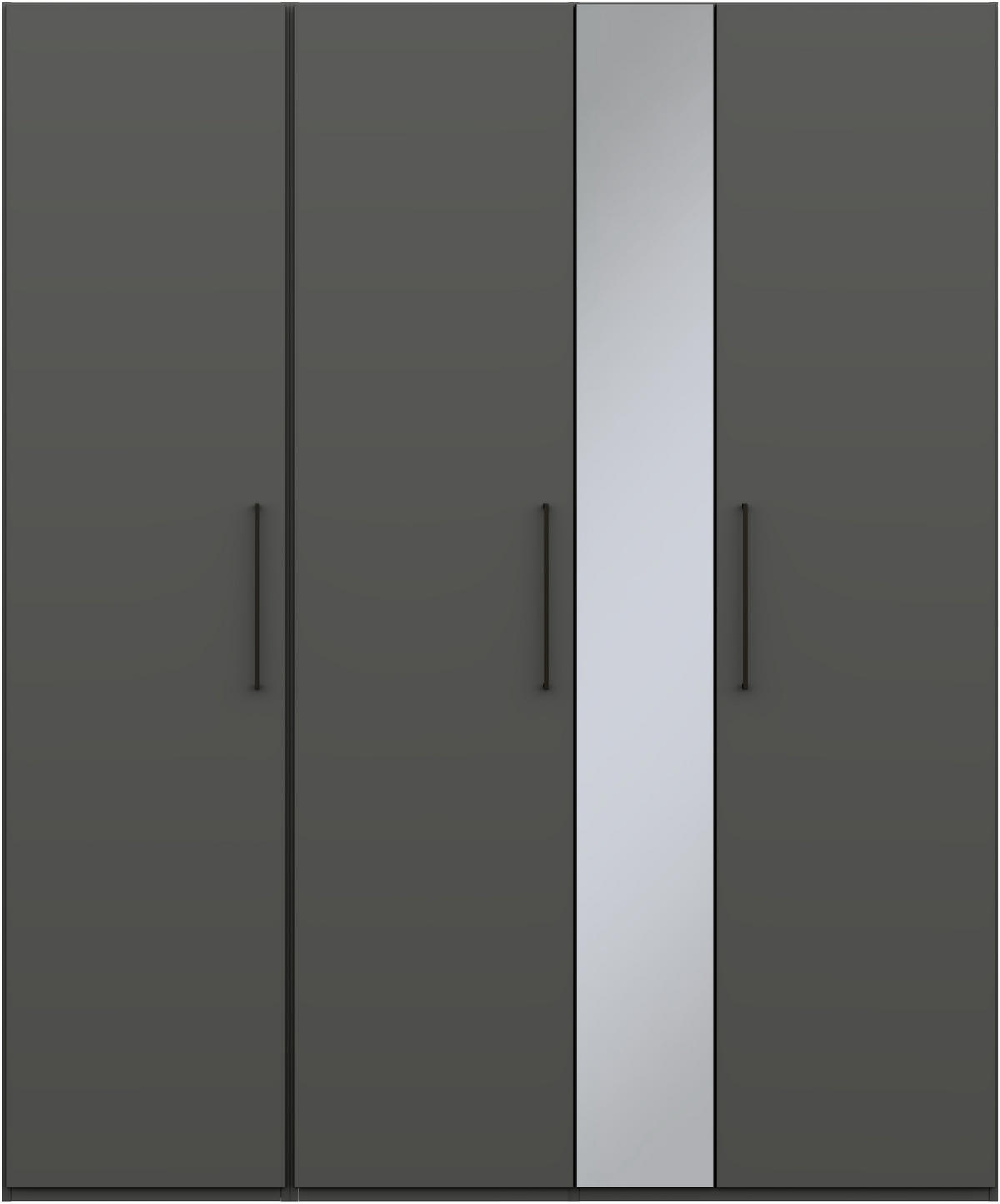 KLEIDERSCHRANK in Graphitfarben  - Anthrazit/Graphitfarben, Design, Glas/Holzwerkstoff (177,6/213,6/59,3cm) - Cantus