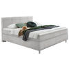 BOXSPRINGBETT 140/200 cm  in Hellgrau  - Chromfarben/Hellgrau, Konventionell, Kunststoff/Textil (140/200cm) - Hom`in