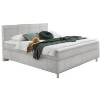 BOXSPRINGBETT 140/200 cm  in Hellgrau  - Chromfarben/Hellgrau, Konventionell, Kunststoff/Textil (140/200cm) - Hom`in