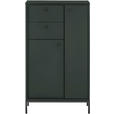 HIGHBOARD MOSGRON, 60/106/32 cm, 2 Schublade(n)  - Schwarz/Grün, KONVENTIONELL, Holzwerkstoff/Kunststoff (60/106/32cm) - Xora