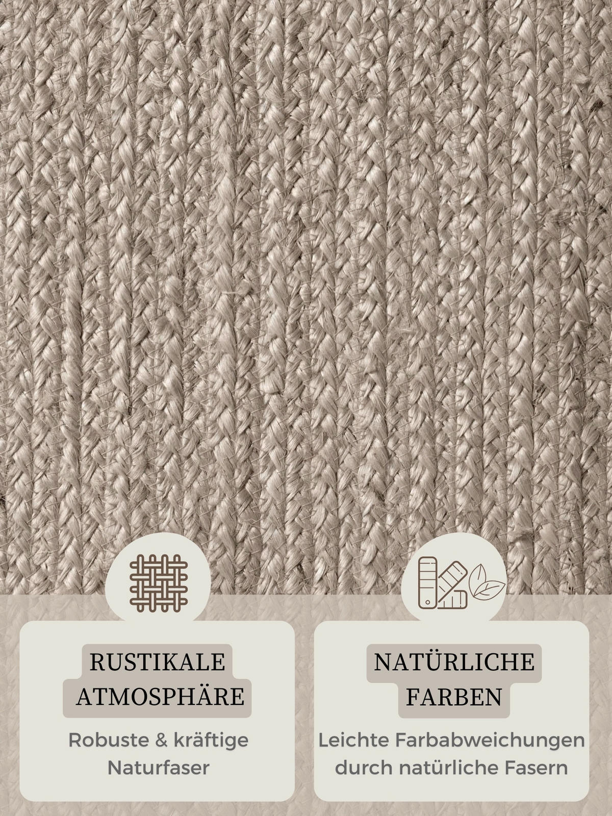 JUTETEPPICH 160/230 cm Jute Braided Greige oval  - Greige, Basics, Textil (160/230cm) - Hanse Home