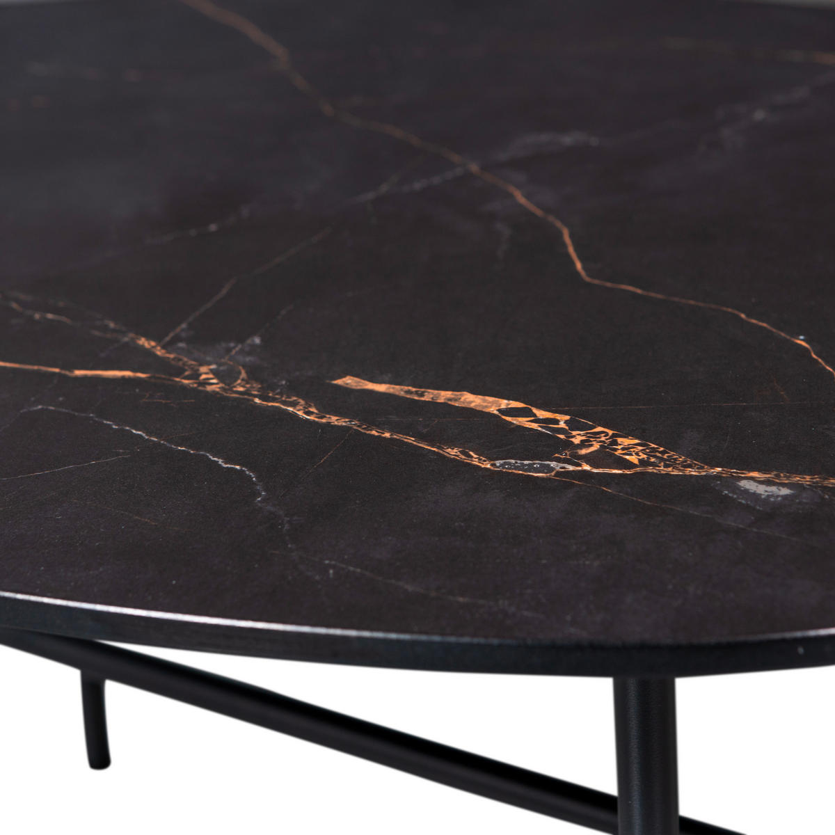 COUCHTISCH Vajen 80/60/34 cm organisch Schwarz  - Schwarz, Design, Keramik/Metall (80/60/34cm) - Livetastic