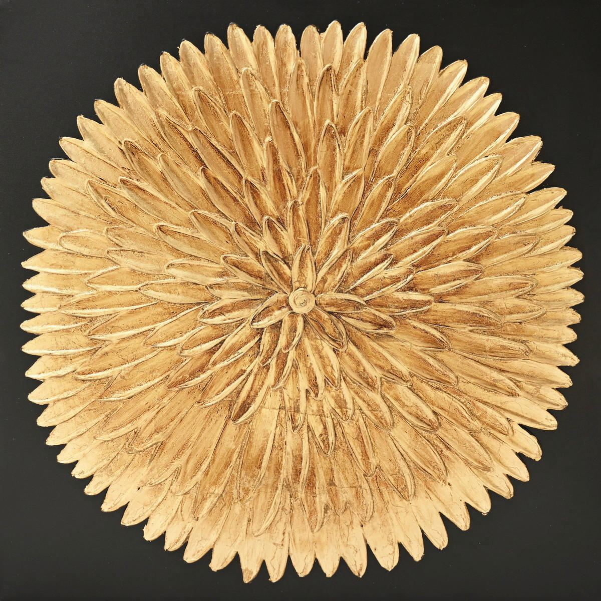 OLJNA SLIKA  30/30 cm   - zlate barve/črna, Design, tekstil/les (30/30cm) - Monee