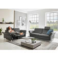3-SITZER-SOFA Latina in Echtleder Anthrazit  - Anthrazit/Alufarben, Design, Leder/Metall (190/82/99cm) - Dieter Knoll