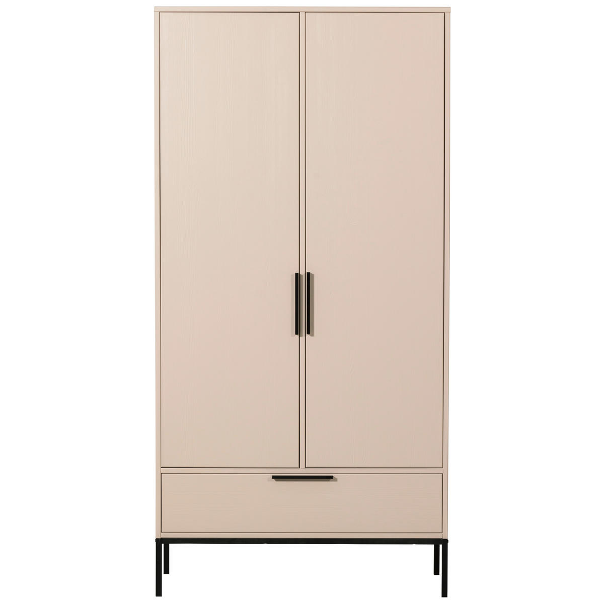GARDEROBENSCHRANK Adam  in 100/200/53 cm  - Hellgrau/Schwarz, Design, Holz/Holzwerkstoff (100/200/53cm) - Livetastic