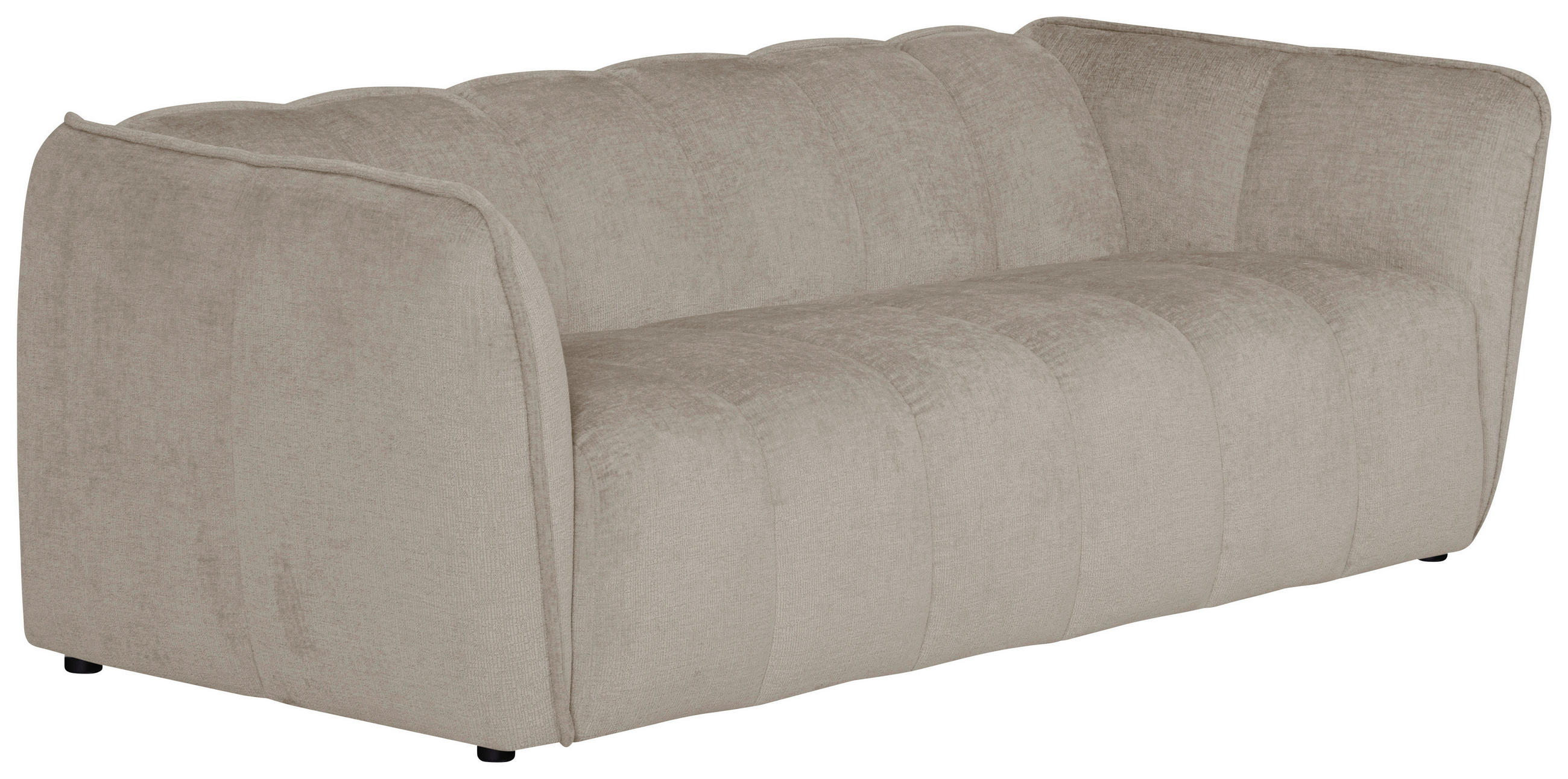 3-SITZER-SOFA LIVOLI in Chenille Creme  - Creme/Schwarz, Design, Kunststoff/Textil (217/70/94cm) - MID.YOU