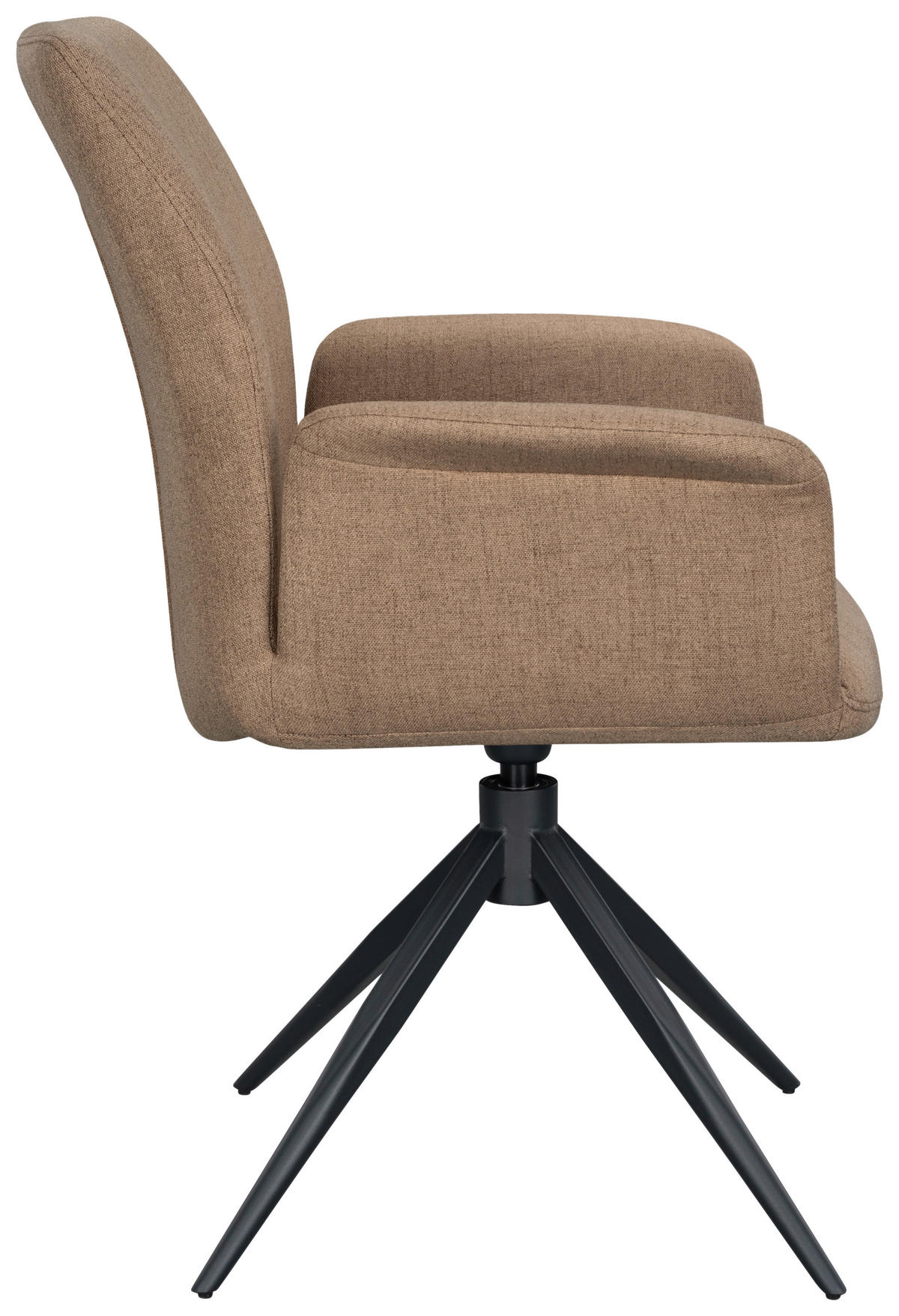 ARMLEHNSTUHL  Sitzfläche 360° drehbar, automatische Rückholfunktion Mikrofaser  Schwarz, Taupe  - Taupe/Schwarz, Design, Textil/Metall (66/89/64,5cm) - Novel