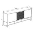 SIDEBOARD 180/75/41 cm  - Anthrazit/Schwarz, MODERN, Holzwerkstoff/Metall (180/75/41cm) - Novel