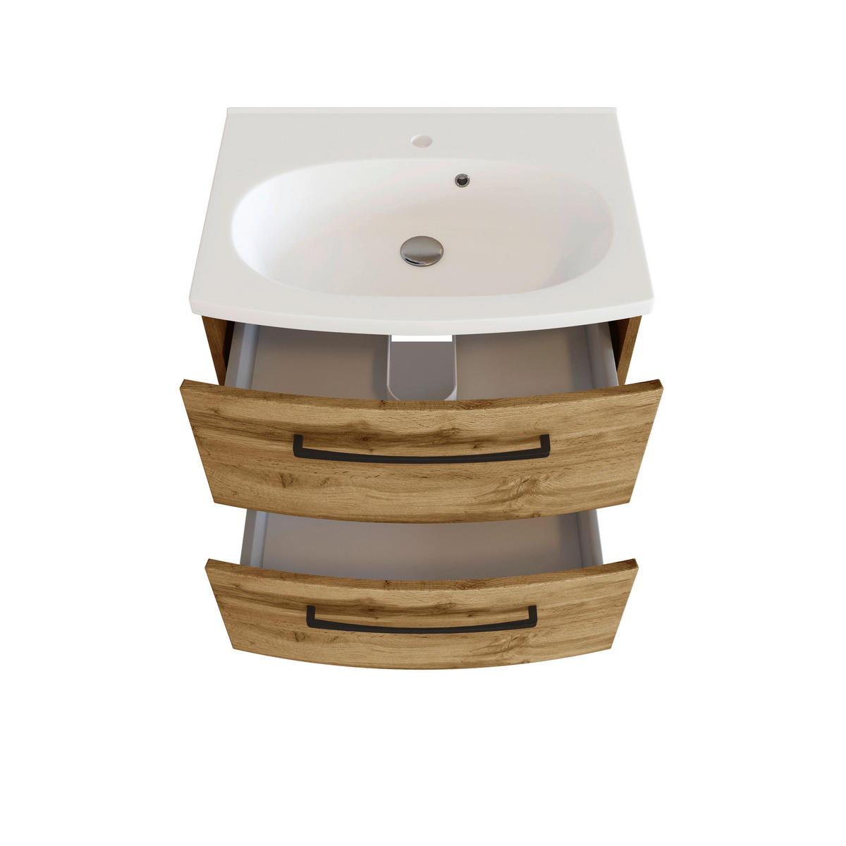 SKŘÍŇKA S UMYVADLEM, 60 cm - bílá/černá, Moderní, kov/kompozitní dřevo (60cm) - Held