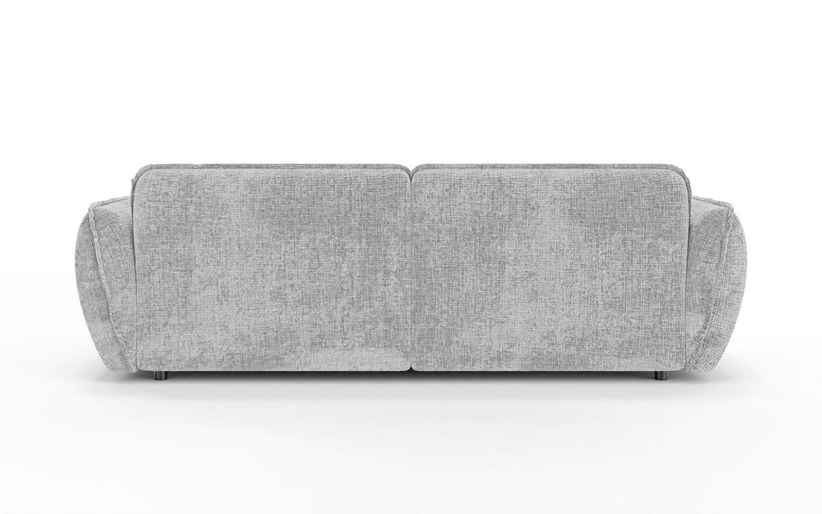 ECKSOFA Nelia Hellgrau Chenille  - Hellgrau/Schwarz, Design, Kunststoff/Textil (252/155cm) - P & B