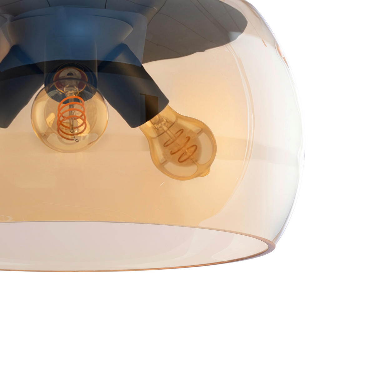 DECKENLEUCHTE  40/23 cm    - Bernsteinfarben, Trend, Glas/Metall (40/23cm) - Collet's Monde