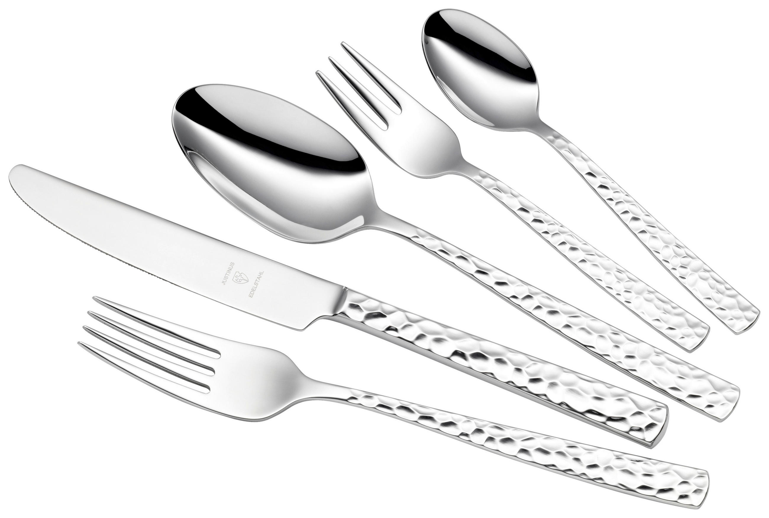 BESTECKSET Touch 30-teilig Edelstahl  für 6 Personen  - Chromfarben/Edelstahlfarben, Basics, Metall (43/25/5cm) - Justinus