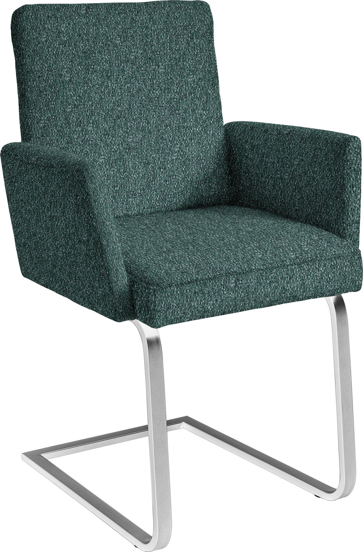 ARMLEHNSTUHL  in Stahl Chenille  - Chromfarben/Grün, Design, Textil/Metall (56/92/60cm) - Dieter Knoll