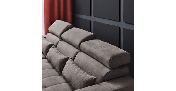 ECKSOFA Graubraun Webstoff - Graubraun/Schwarz, Design, Kunststoff/Textil (179/240cm) - Carryhome
