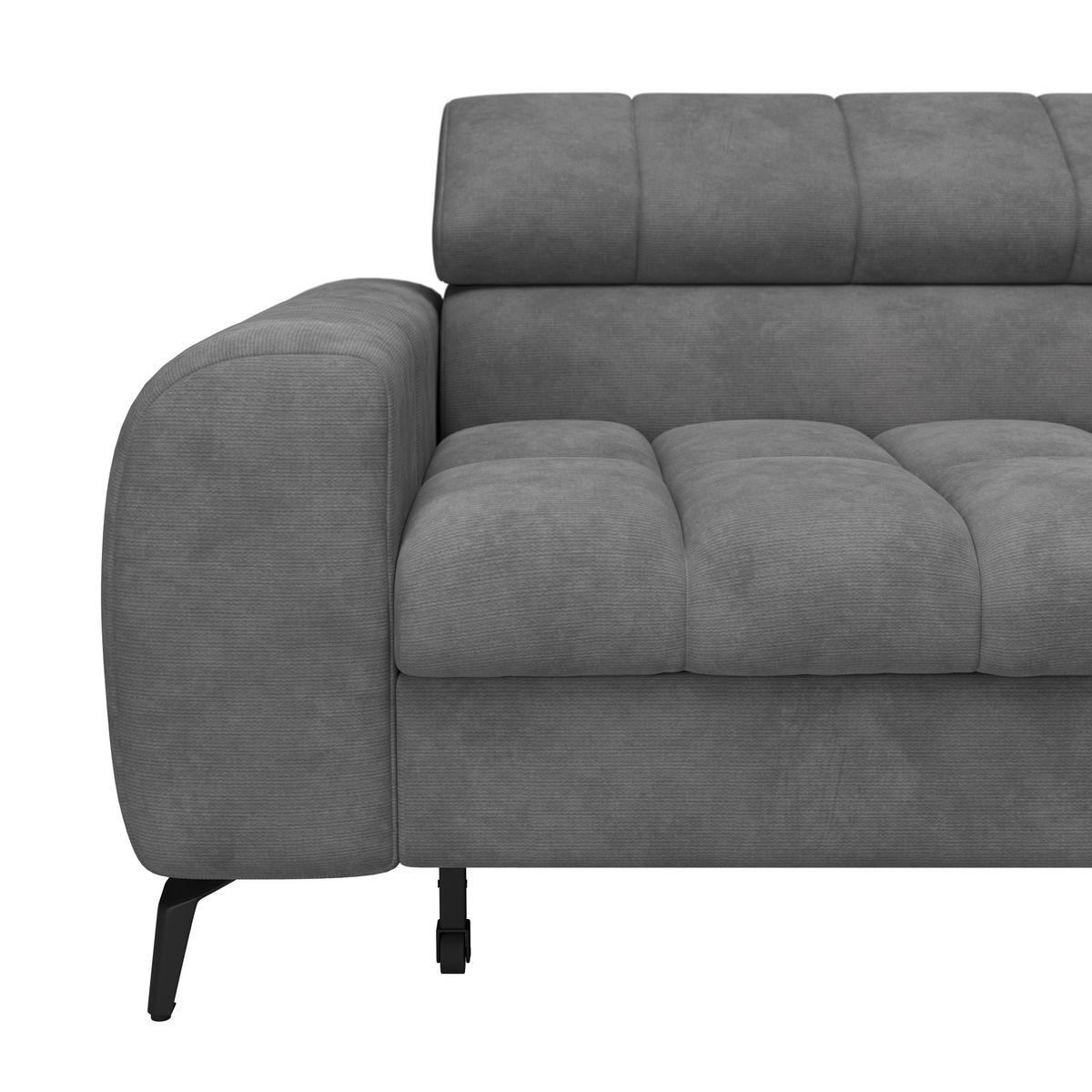 ECKSOFA in Dunkelgrau  - Dunkelgrau/Schwarz, Trend, Kunststoff/Textil (261/203cm) - Livetastic