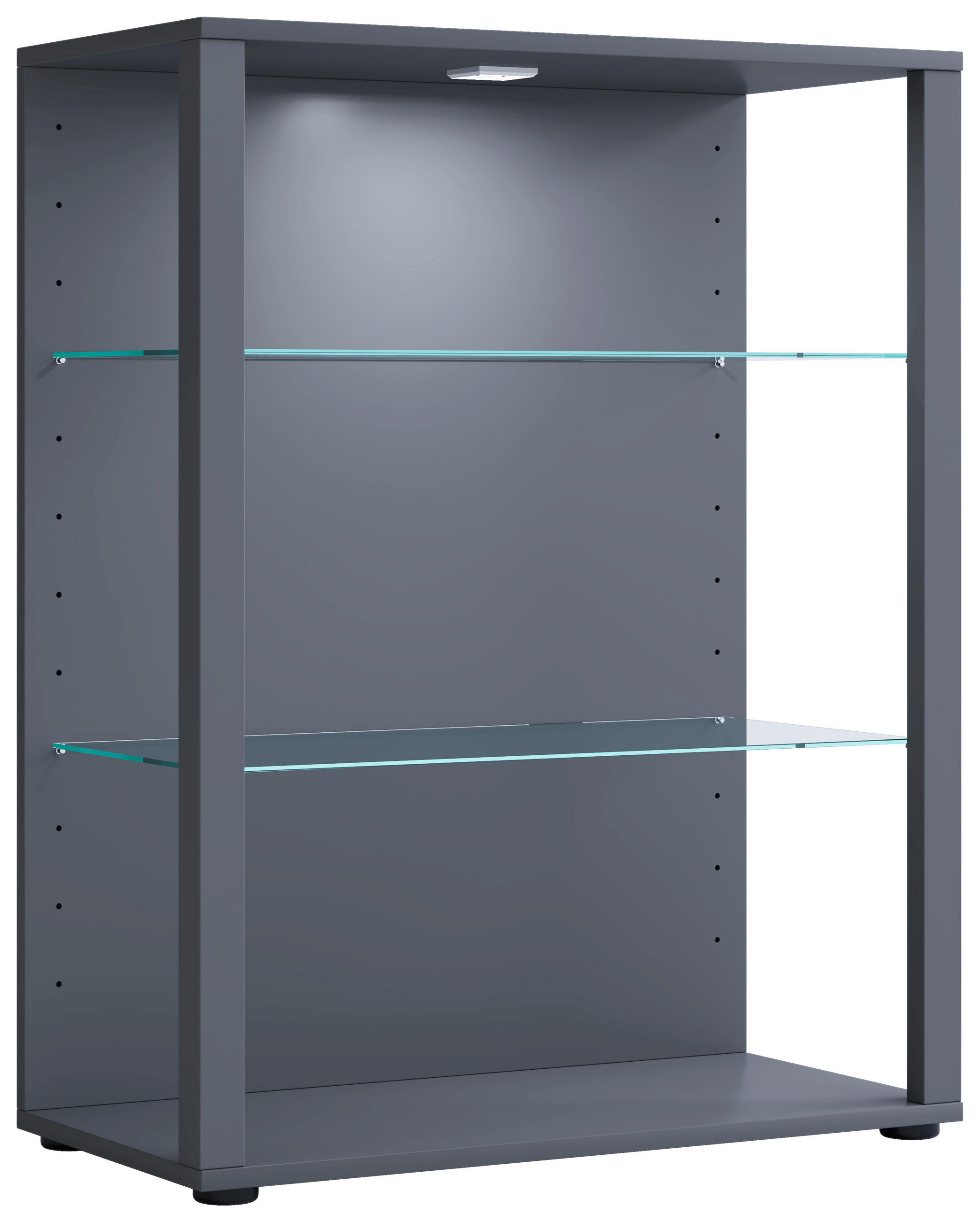 VITRINE  in Anthrazit  - Anthrazit/Schwarz, MODERN, Glas/Holzwerkstoff (70/90/35cm) - MID.YOU