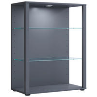 VITRINE  in Anthrazit  - Anthrazit/Schwarz, MODERN, Glas/Holzwerkstoff (70/90/35cm) - MID.YOU