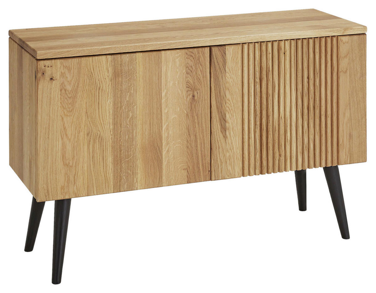 KOMMODE  in 100/64/35 cm  - Wildeiche/Schwarz, Natur, Holz (100/64/35cm) - Linea Natura