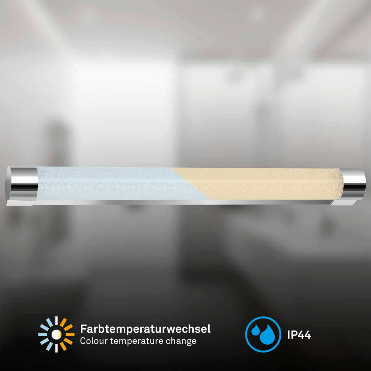 FÜRDŐSZOBAI FALILÁMPA - krómszínű, Basics, műanyag/fém (6,7/5,4/59,2cm)