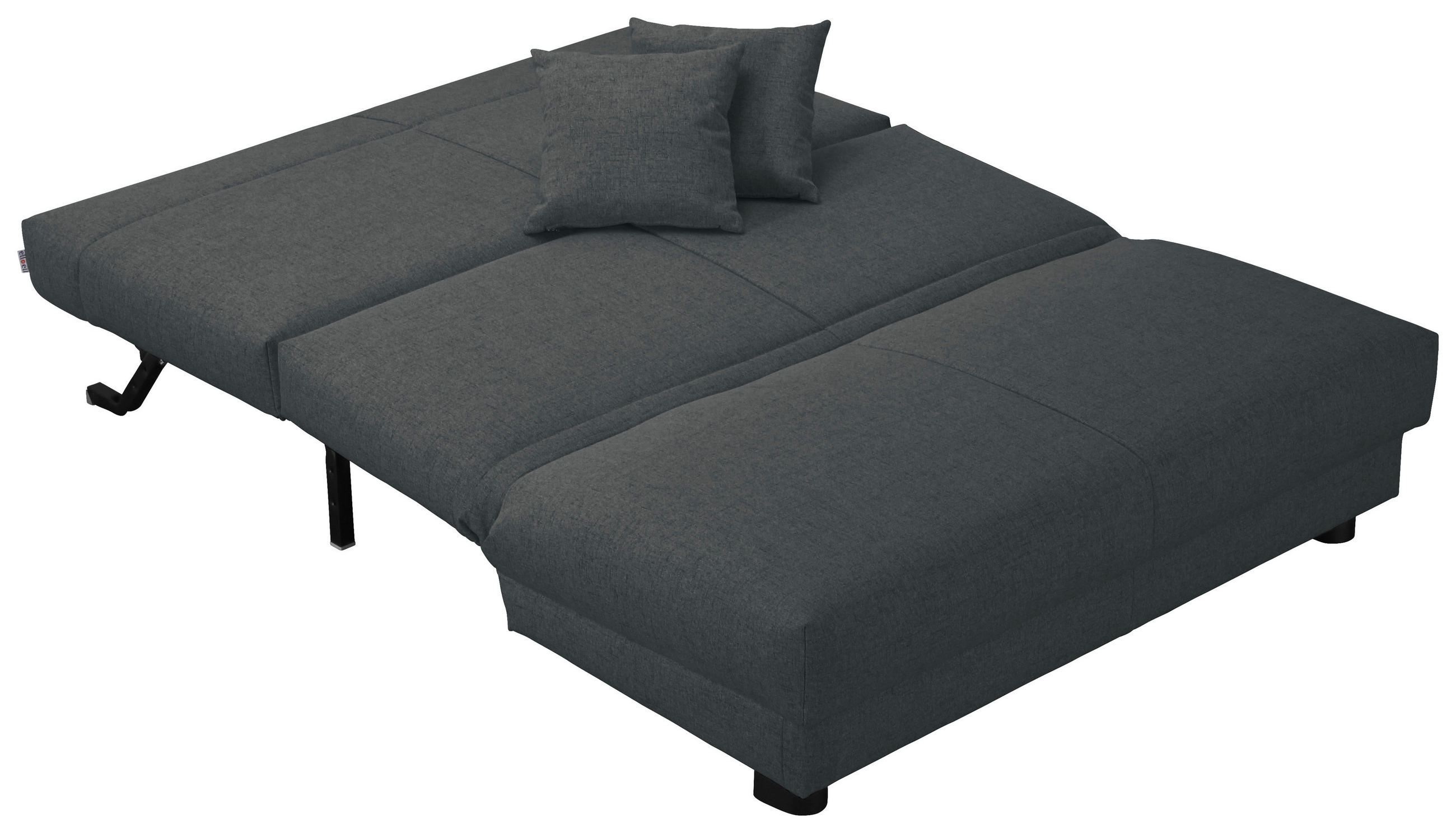 SCHLAFSOFA Chenille Grau  - Schwarz/Grau, Design, Textil/Metall (145/85/100cm) - Carryhome