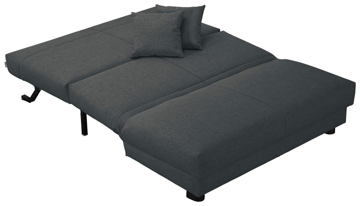 SCHLAFSOFA Chenille Grau  - Schwarz/Grau, Design, Textil/Metall (145/85/100cm) - Carryhome