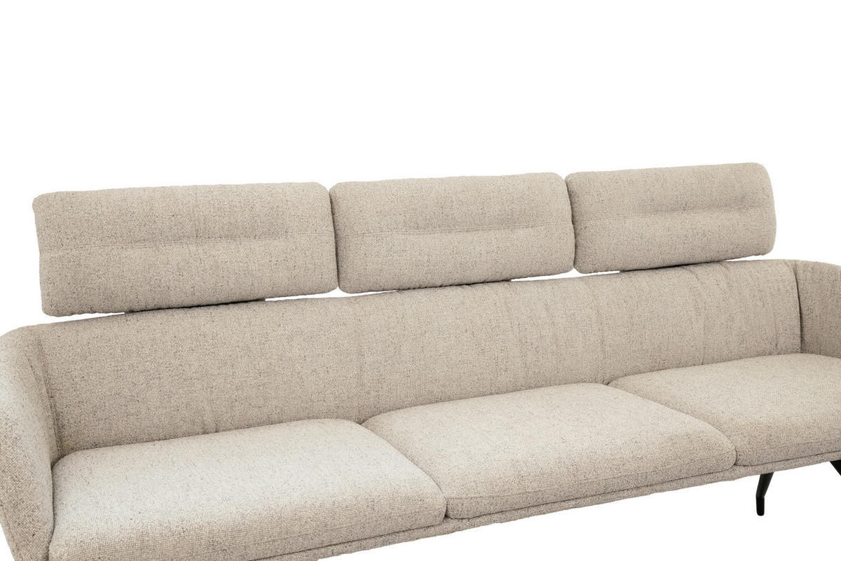 SITZBANK 200/91/70 cm Webstoff Beige, Schwarz  - Beige/Schwarz, Design, Textil/Metall (200/91/70cm) - Dieter Knoll
