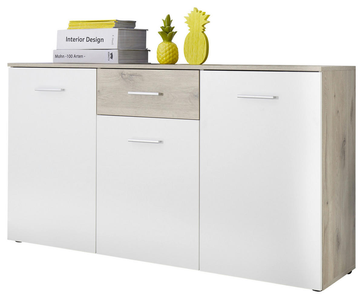 SIDEBOARD  in 150/82/40 cm  - Eichefarben/Silberfarben, Design, Holzwerkstoff/Kunststoff (150/82/40cm) - MID.YOU
