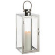 LATERNE - Chromfarben/Silberfarben, LIFESTYLE, Glas/Metall (17/40/17cm) - Ambia Home
