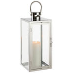 LATERNE - Chromfarben/Silberfarben, LIFESTYLE, Glas/Metall (17/40/17cm) - Ambia Home