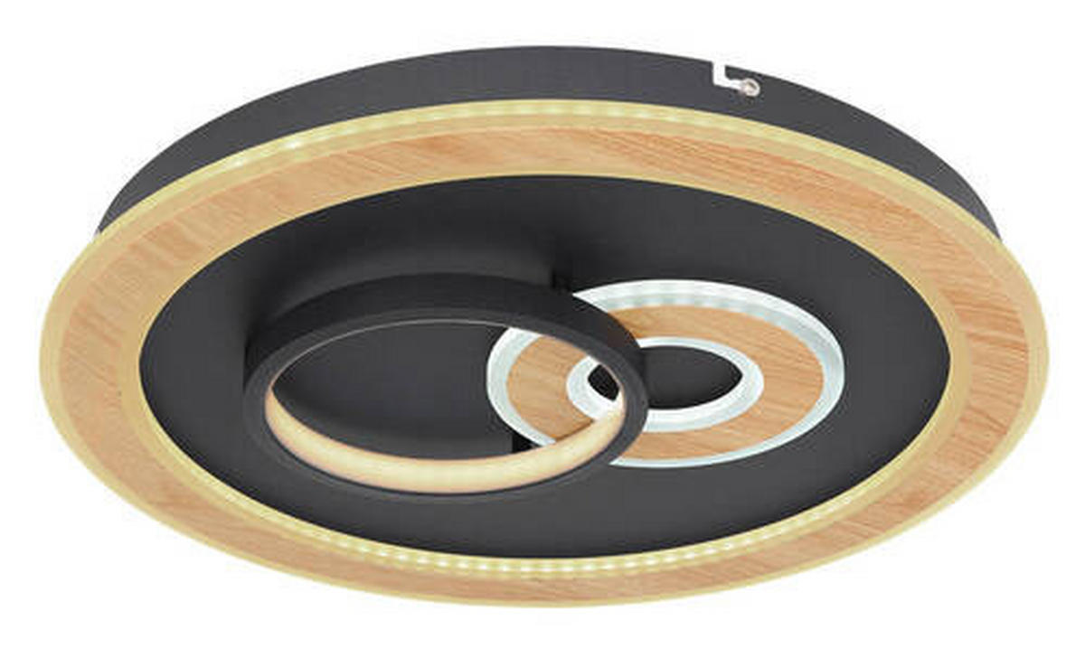 LED-TAKLAMPA 50 W 50/7 cm  - opal/svart, Design, metall/plast (50/7cm) - Globo