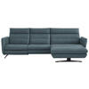 ECKSOFA in Echtleder Blaugrau  - Blaugrau/Schwarz, Design, Leder/Metall (300/157cm) - Dieter Knoll