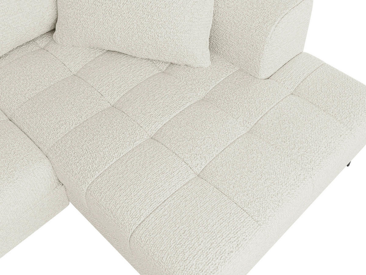 ECKSOFA Creme Struktur, Bouclé  - Creme/Schwarz, Design, Textil (177/276cm) - MID.YOU