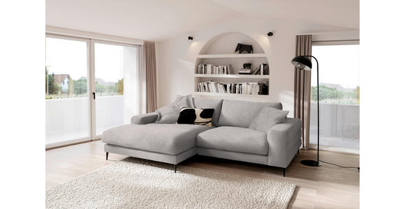 ECKSOFA  in Flachgewebe Sandfarben  177/253 cm  - Sandfarben/Schwarz, Design, Textil/Metall (177/253cm) - Dieter Knoll