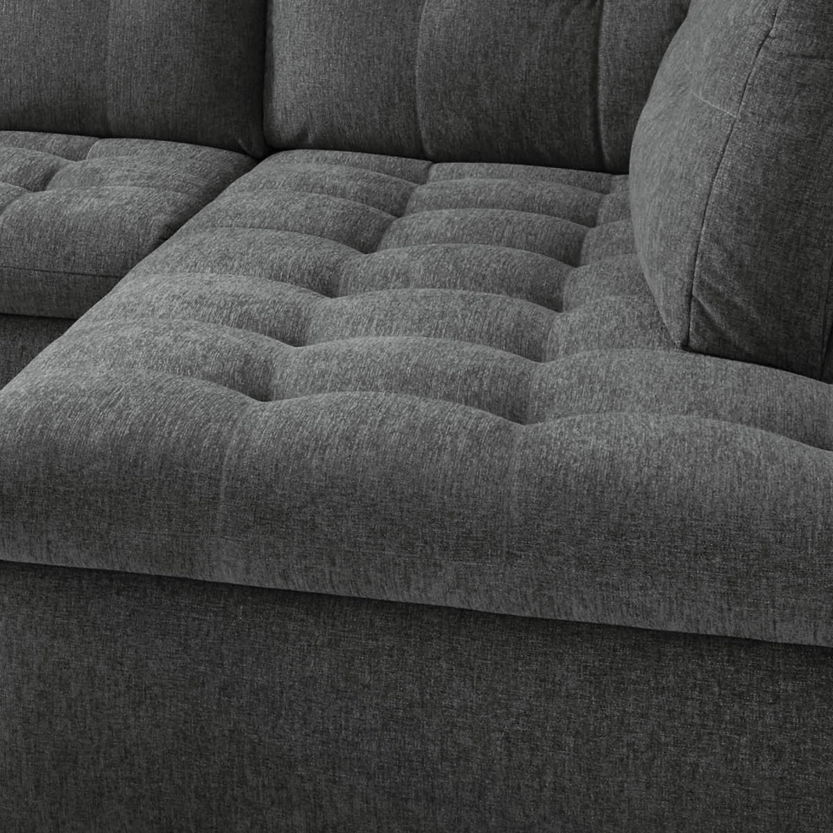 ECKSOFA in Mikrovelours Anthrazit  - Anthrazit, Konventionell, Holzwerkstoff/Kunststoff (283/193cm) - MID.YOU
