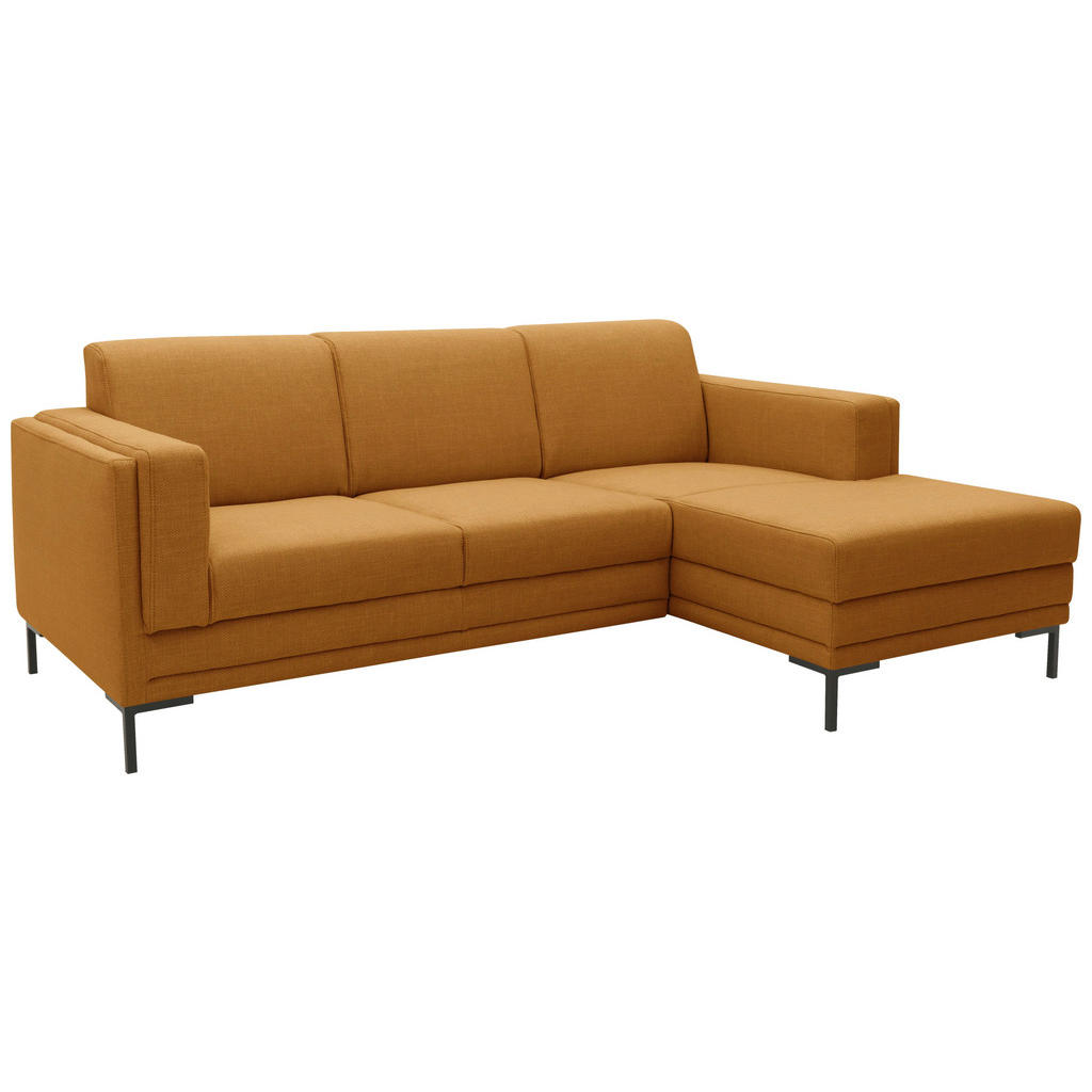 Thumbnail - Looks by W.Joop Ecksofa Looks Vii, Orange, Textil, Uni, 4-Sitzer, Füllung: Schaumstoff, Ottomane rechts, L-Form, 214x146...
