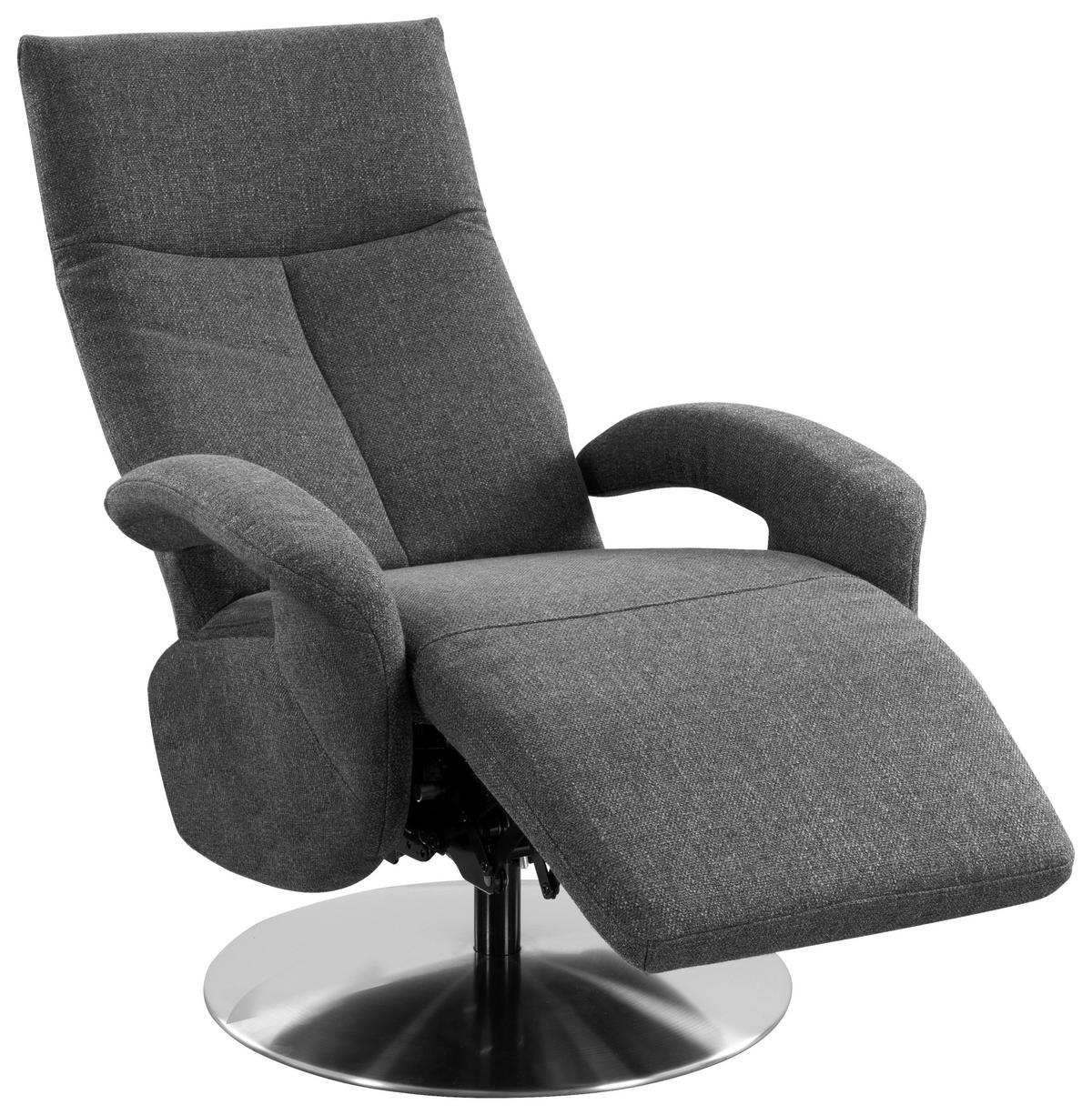 DREHSTUHL  in Flachgewebe Anthrazit  - Chromfarben/Anthrazit, Konventionell, Textil/Metall (74/112/82cm) - Sit & More
