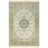VINTAGE-TEPPICH 135/195 cm Naveh Creme, Hellgrün  - Creme/Hellgrün, Basics, Textil (135/195cm)