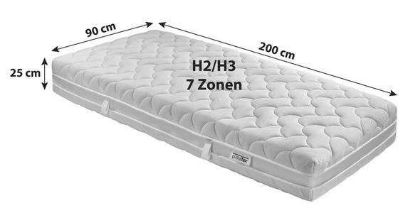 Taschenfederkernmatratze Toppio 90x200cm H2/H3 - Weiß, Textil (90/200cm) - Primatex