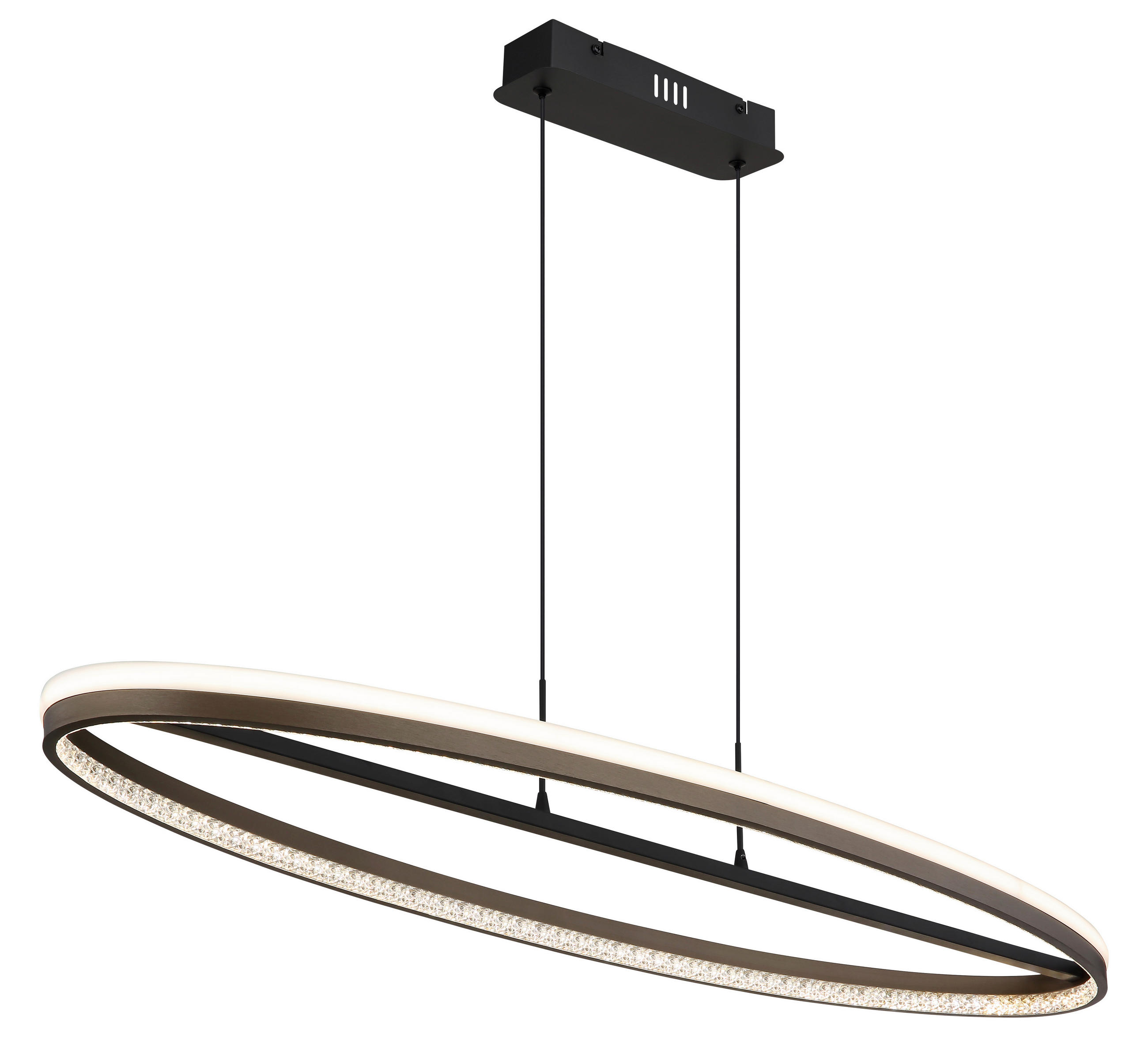ZÁVESNÉ LED SVIETIDLO, 101/29/150 cm - číra/čierna, Design, kov/plast (101/29/150cm) - Globo