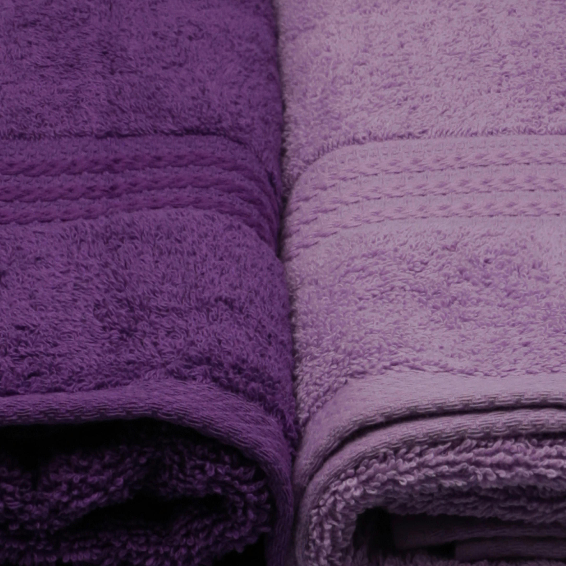 DUSCHTUCHSET Lila, Flieder, Violett 4-teilig  - Lila/Violett, Basics, Textil (70/140cm)