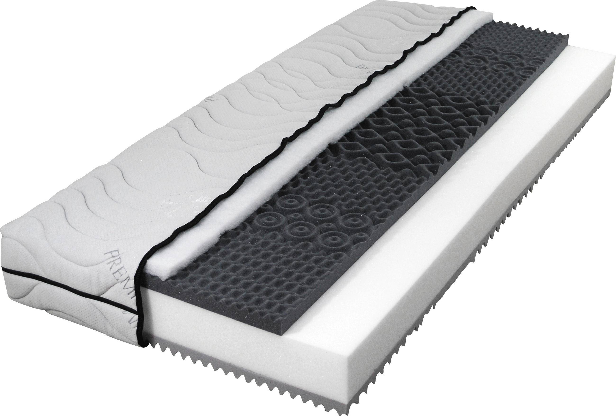 KALTSCHAUMMATRATZE 160/200 cm, Höhe ca.: 23 cm, Wendematratze mit unterschiedlichen Härtegraden, H2 + H3 = mittel + fest, 7-Zonen - Weiß, Basics, Textil (160/200cm) - Boxxx