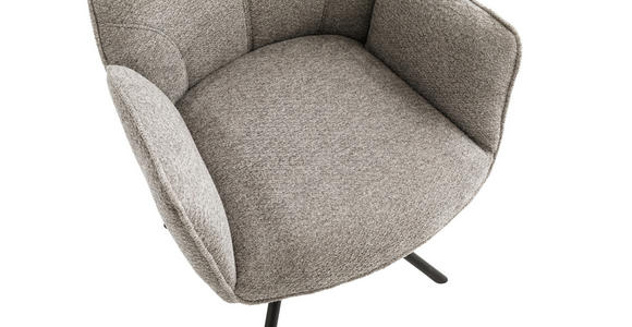 ARMLEHNSTUHL  Sitzfläche 180° drehbar, automatische Rückholfunktion  - Schwarz/Grau, Design, Textil/Metall (59/88/63cm) - Carryhome
