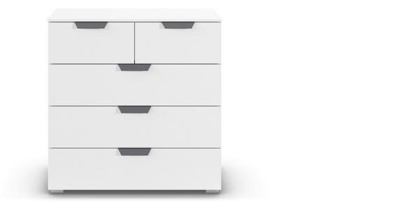 KOMMODE in 80/81/42 cm - Dunkelgrau/Weiß, Design, Holzwerkstoff/Metall (80/81/42cm) - Carryhome