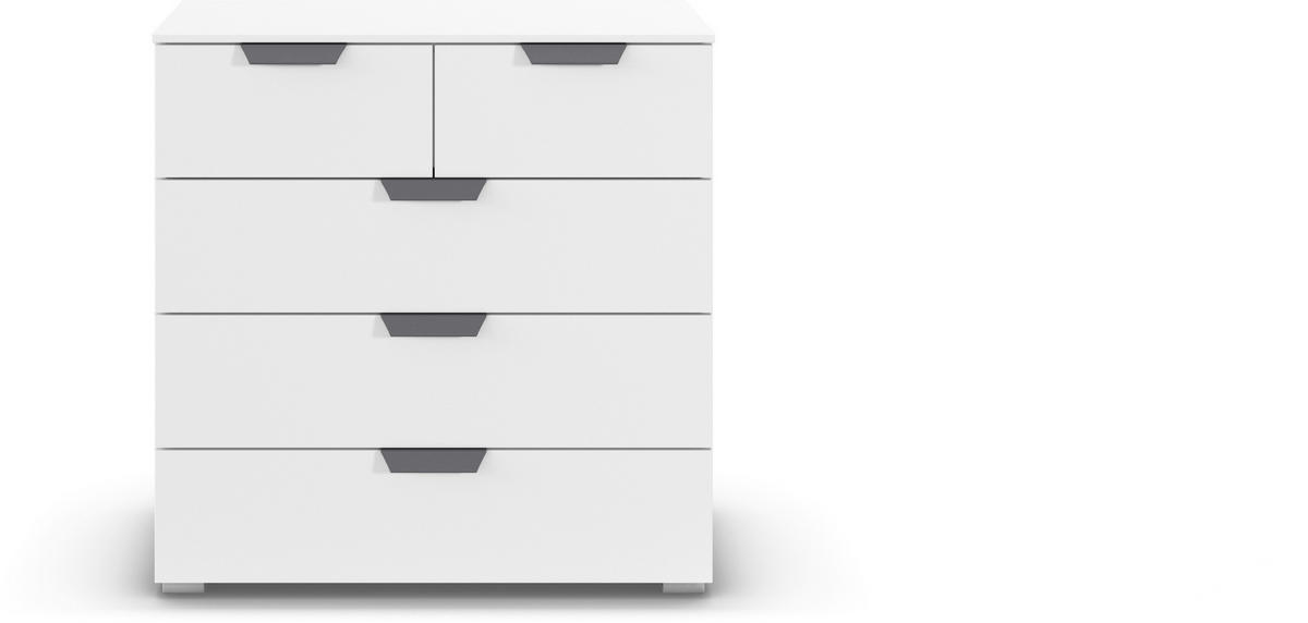 KOMMODE 80/81/42 cm  in Weiss  - Weiss/Dunkelgrau, Design, Holzwerkstoff/Metall (80/81/42cm) - Carryhome